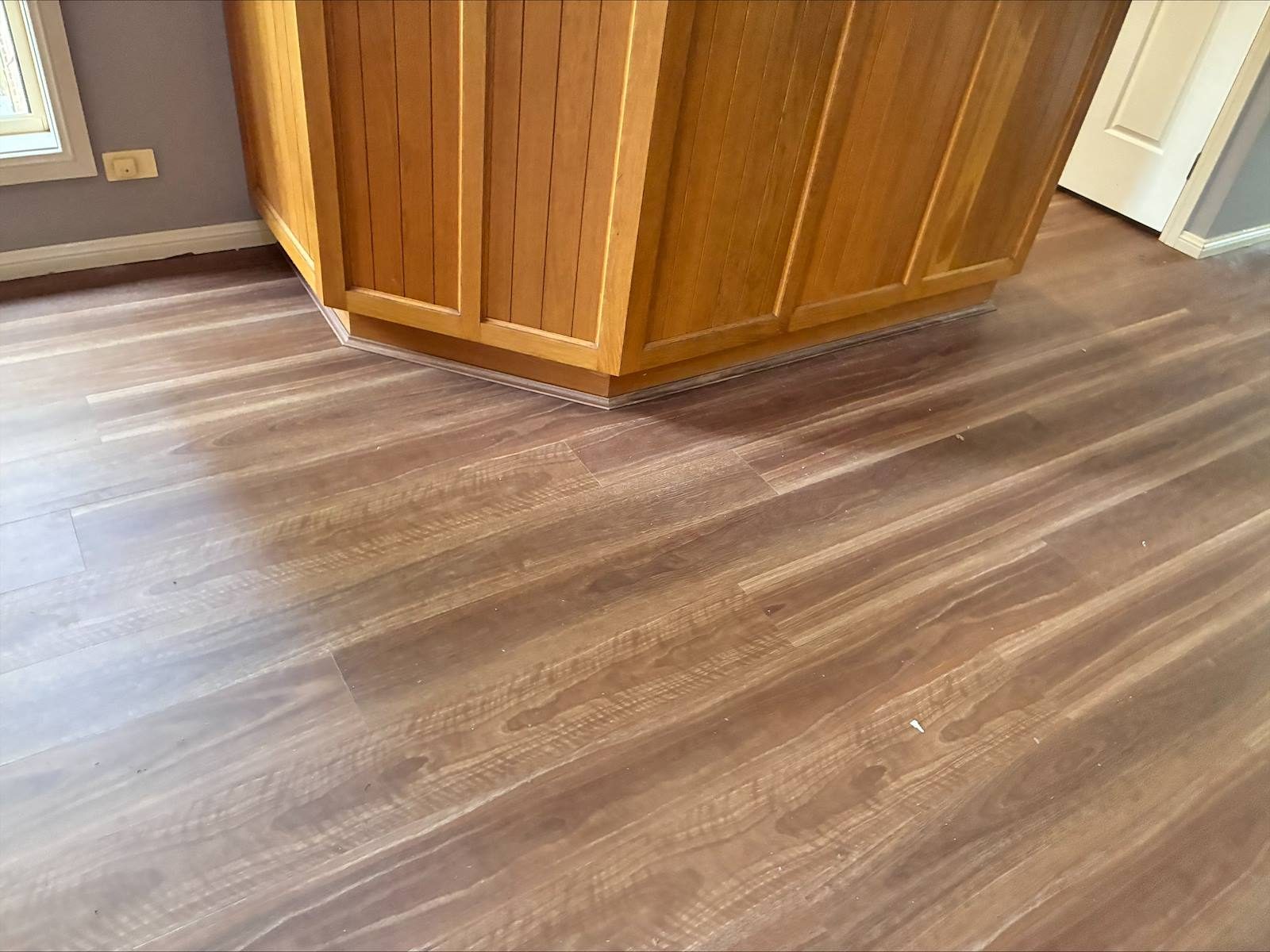 Timber flooring with a matching timber window-seat surround